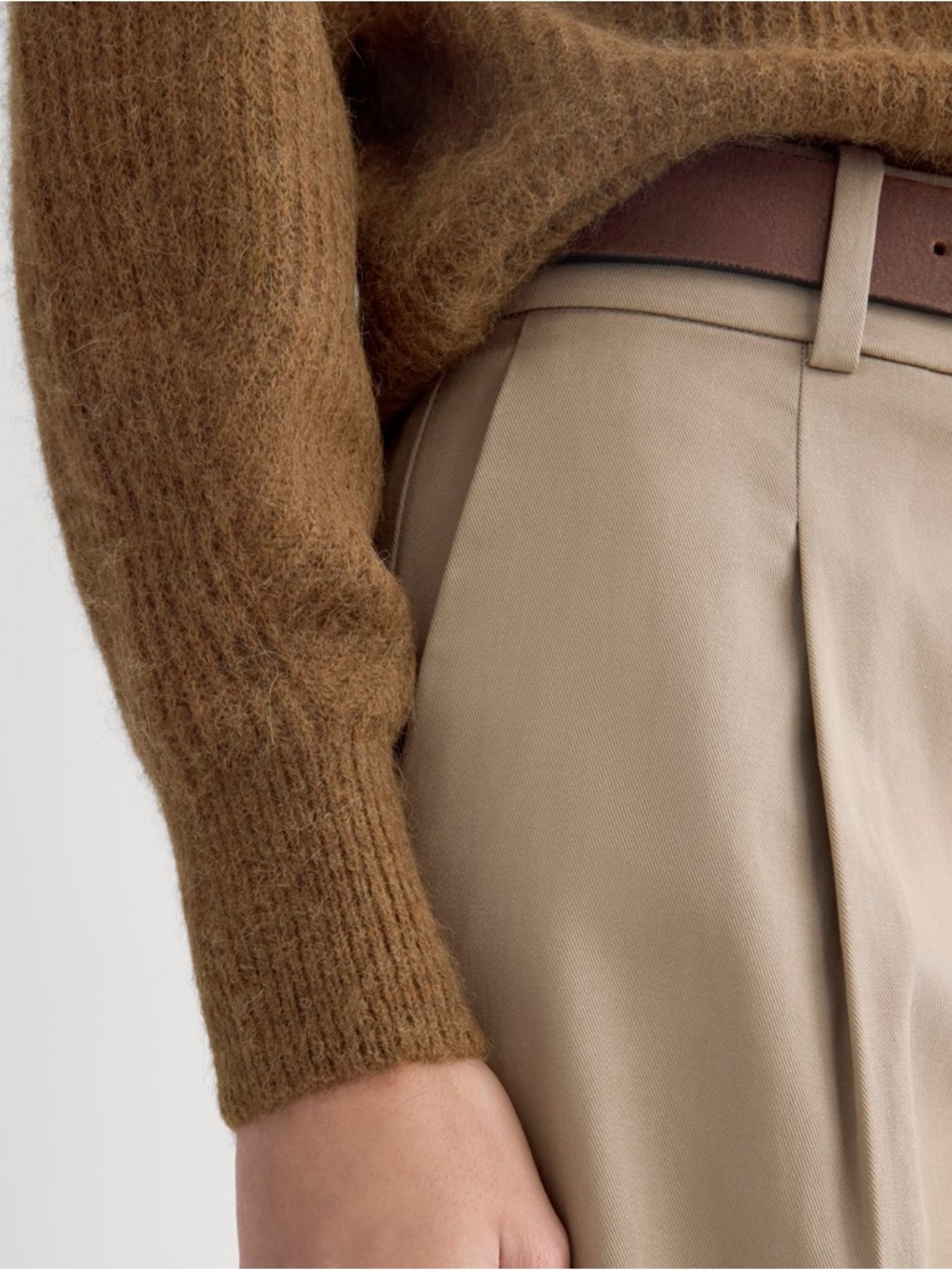 Everlane Alpaca Cocoon Crew Sweater Brown Cozy Minimalist Size XS - Picture 3 of 15